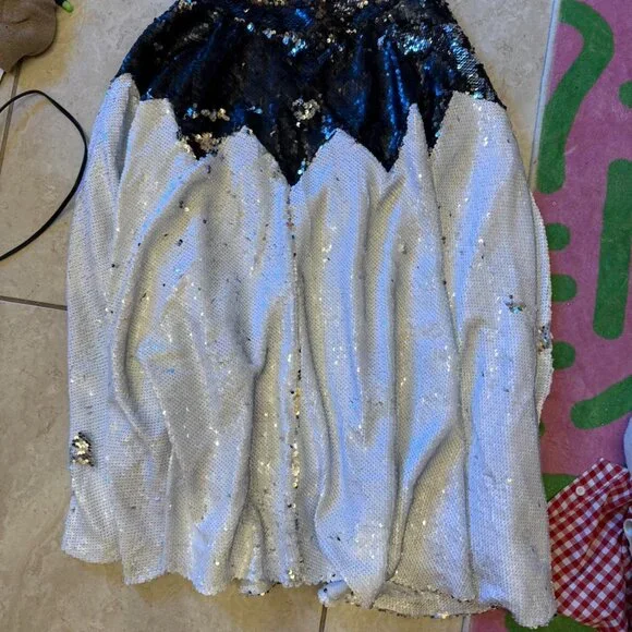 Batsheva rare : Black and white sequin skirt size 2-4 : XS - Picture 5 of 7